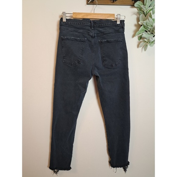 Agolde Toni Black Jeans Distressed Raw Hem Leg W 28 - Picture 3 of 7